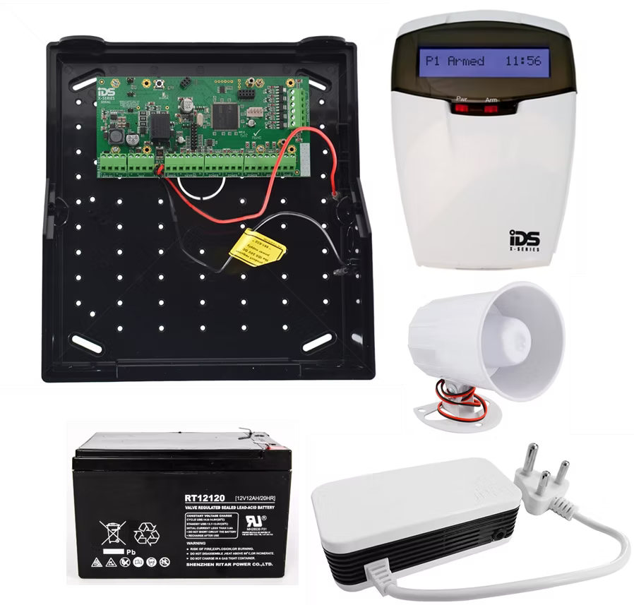 IDS X64 (16 zone) alarm kit with LCD keypad